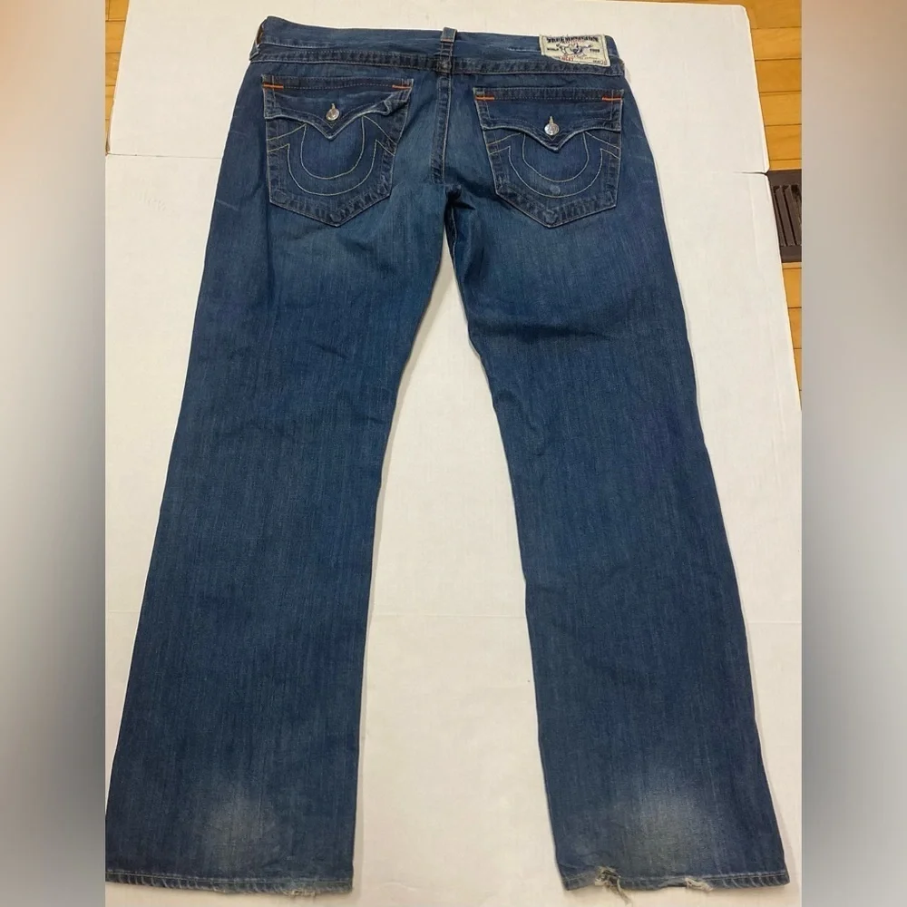 True Religion Dark Blue Relaxed Bootcut Jeans 38x32